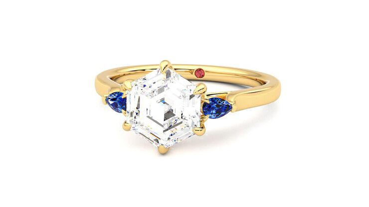 Taylor & Hart Faith Hexagonal Engagement Ring 360 degree image 27