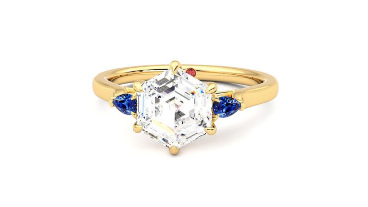 Taylor & Hart Faith Hexagonal Engagement Ring 360 degree image 28