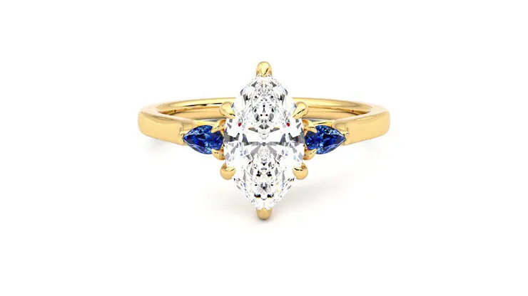 Taylor & Hart Faith Marquise Engagement Ring 360 detail 01