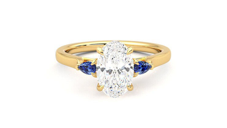 Taylor & Hart Faith Oval Engagement Ring 360 degree image 1