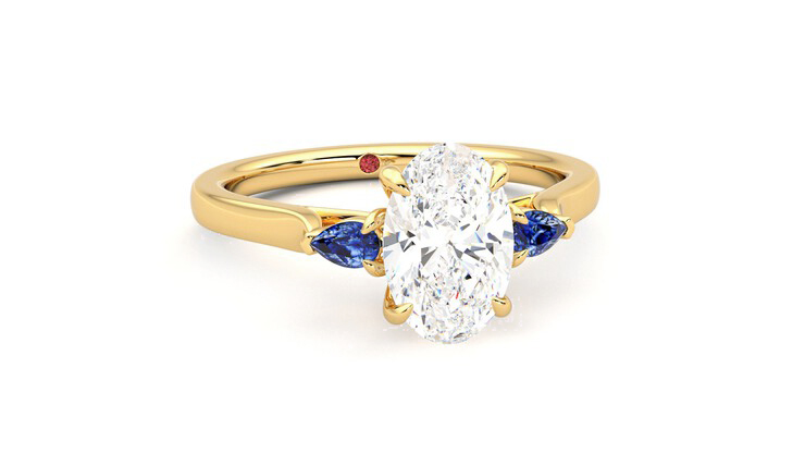 Taylor & Hart Faith Oval Engagement Ring 360 degree image 3