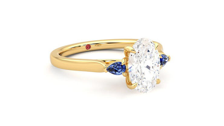 Taylor & Hart Faith Oval Engagement Ring 360 degree image 5