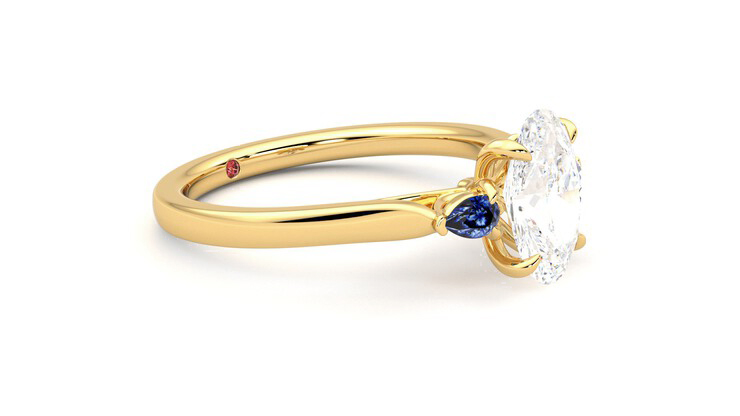Taylor & Hart Faith Oval Engagement Ring 360 degree image 7