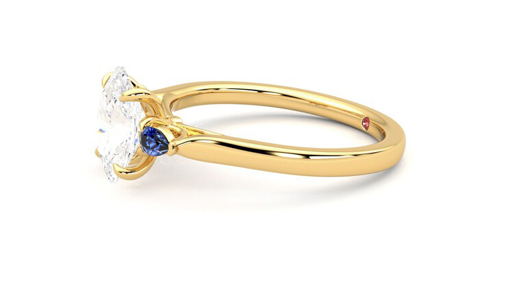 Taylor & Hart Faith Oval Engagement Ring 360 degree image 22