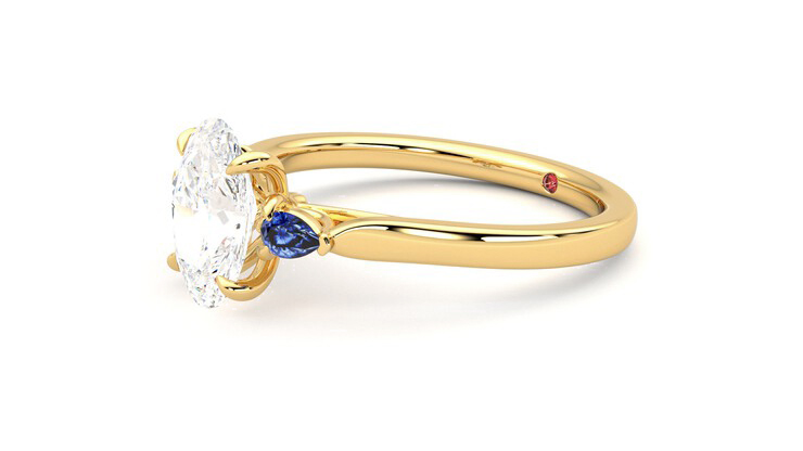 Taylor & Hart Faith Oval Engagement Ring 360 degree image 23