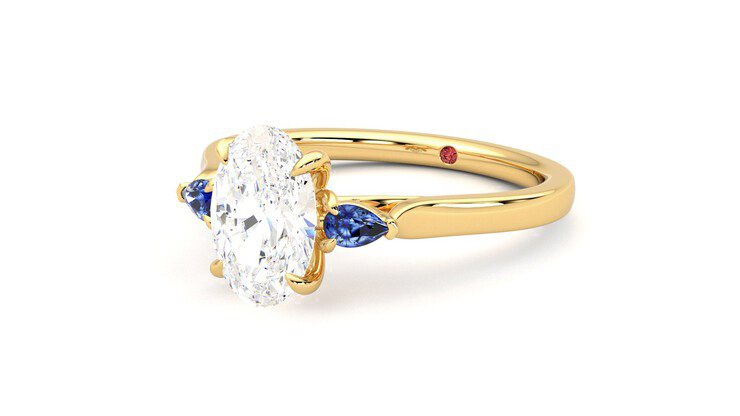 Taylor & Hart Faith Oval Engagement Ring 360 degree image 25