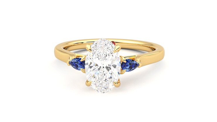 Taylor & Hart Faith Oval Engagement Ring 360 degree image 28
