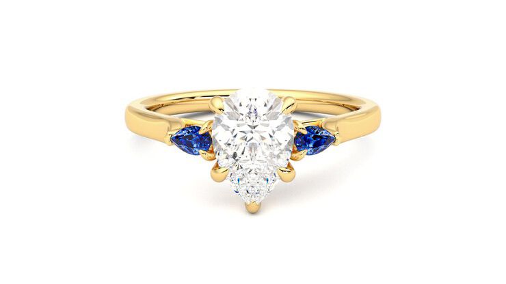 Taylor & Hart Faith Pear Engagement Ring 360 degree image 0