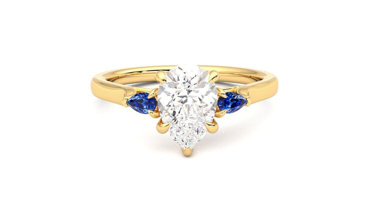 Taylor & Hart Faith Pear Engagement Ring 360 degree image 1