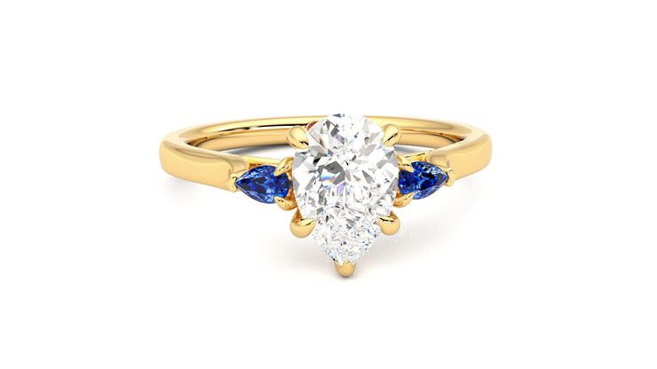 Taylor & Hart Faith Pear Engagement Ring 360 degree image 2