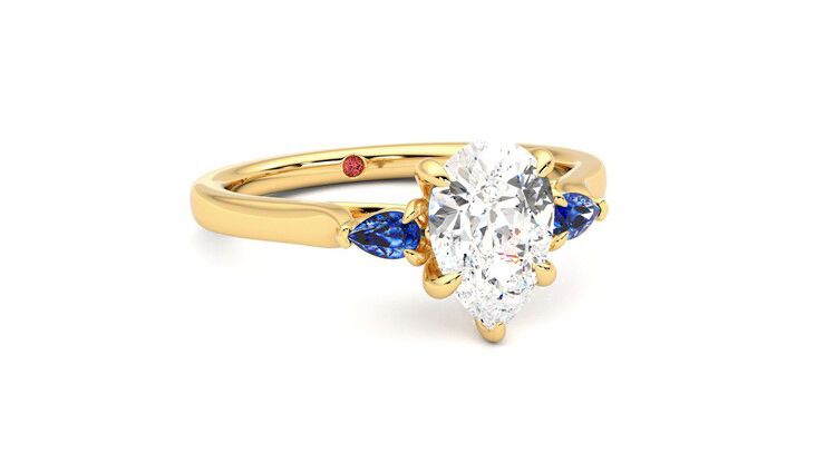 Taylor & Hart Faith Pear Engagement Ring 360 degree image 4