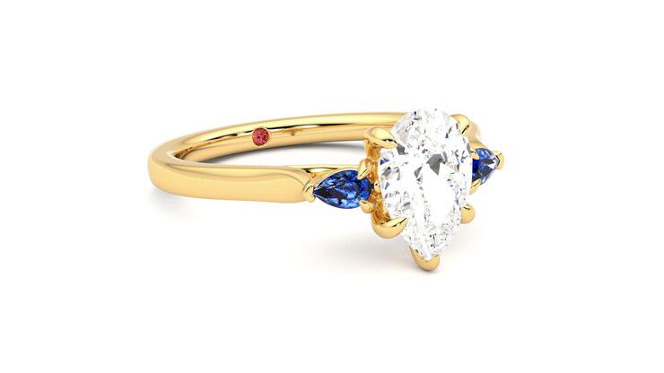 Taylor & Hart Faith Pear Engagement Ring 360 degree image 5