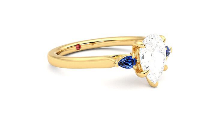 Taylor & Hart Faith Pear Engagement Ring 360 degree image 6