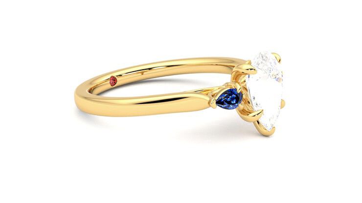 Taylor & Hart Faith Pear Engagement Ring 360 degree image 7