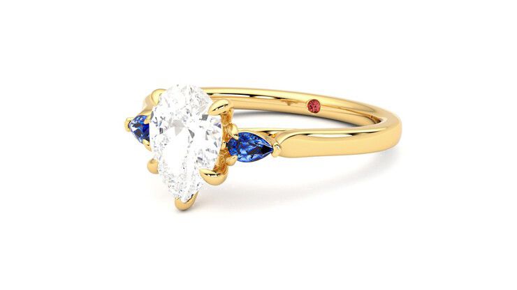 Taylor & Hart Faith Pear Engagement Ring 360 degree image 25