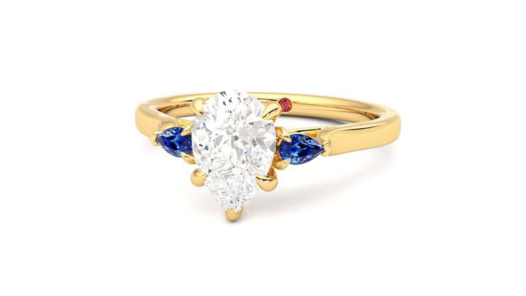 Taylor & Hart Faith Pear Engagement Ring 360 degree image 27