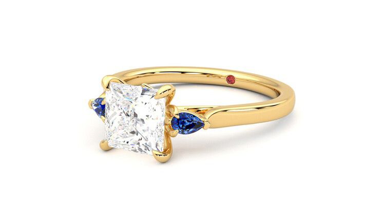 Taylor & Hart Faith Princess Engagement Ring 360 degree image 25