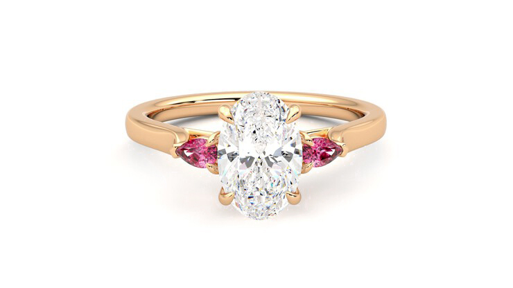 Noemi 2 Carat Fancy Vivid Pink VS1 Marquise Cut Diamond Engagement Rin