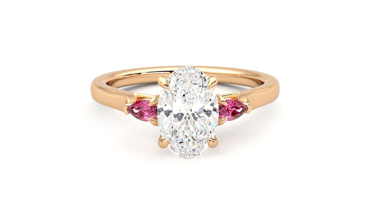 Taylor & Hart Faith Oval Engagement Ring 360 degree image 1