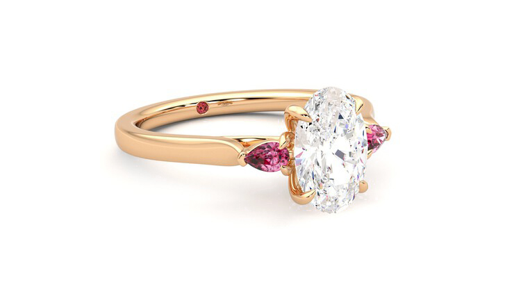 Taylor & Hart Faith Oval Engagement Ring 360 degree image 5