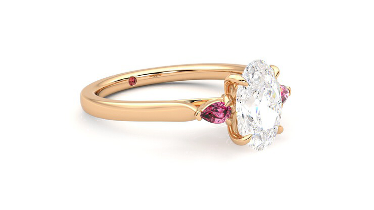 Taylor & Hart Faith Oval Engagement Ring 360 degree image 6