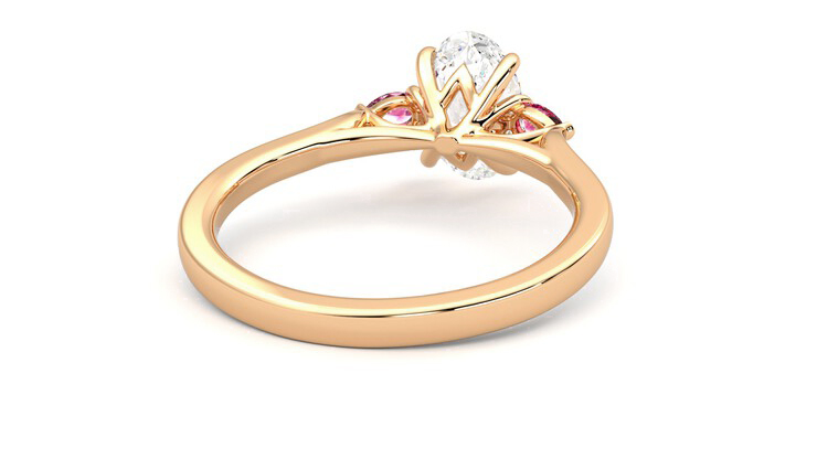 Taylor & Hart Faith Oval Engagement Ring 360 degree image 14