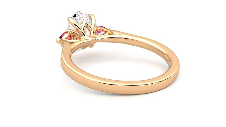 Taylor & Hart Faith Oval Engagement Ring 360 degree image 17