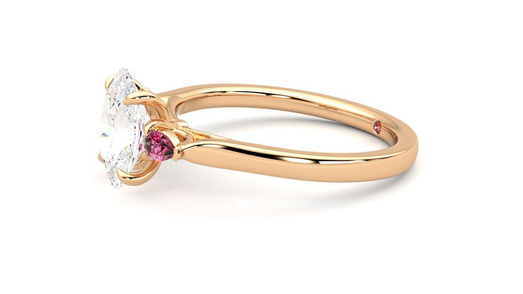 Taylor & Hart Faith Oval Engagement Ring 360 degree image 22