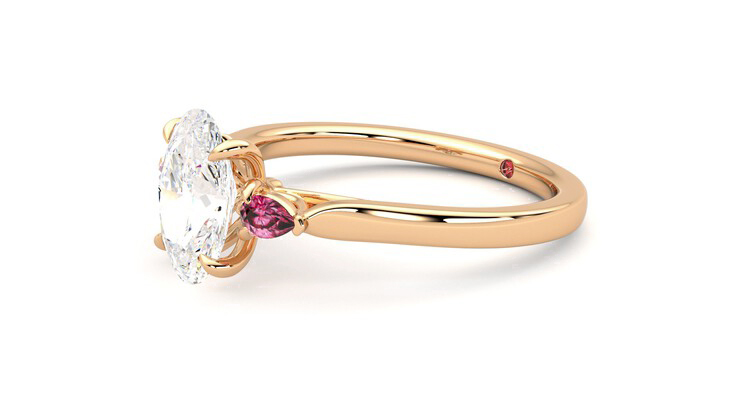 Taylor & Hart Faith Oval Engagement Ring 360 degree image 23