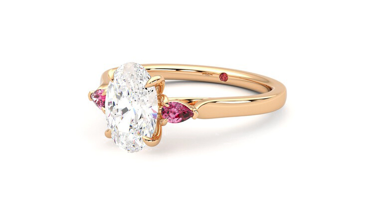 Taylor & Hart Faith Oval Engagement Ring 360 degree image 25
