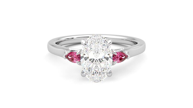 Taylor & Hart Faith Oval Engagement Ring 360 degree image 0