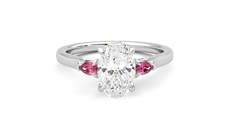 Taylor & Hart Faith Oval Engagement Ring 360 degree image 1