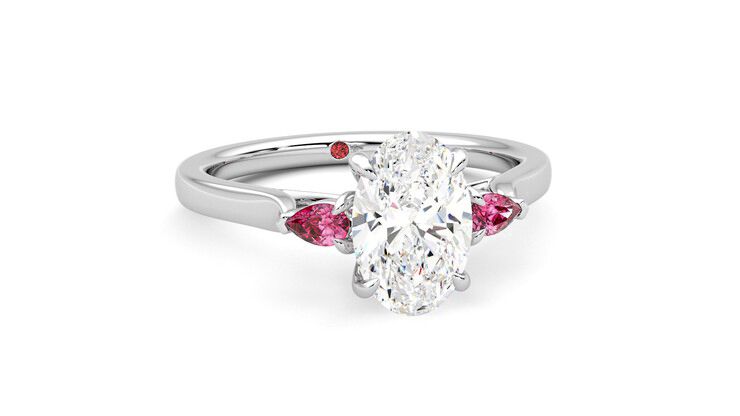 Taylor & Hart Faith Oval Engagement Ring 360 degree image 3