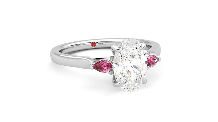 Taylor & Hart Faith Oval Engagement Ring 360 degree image 4