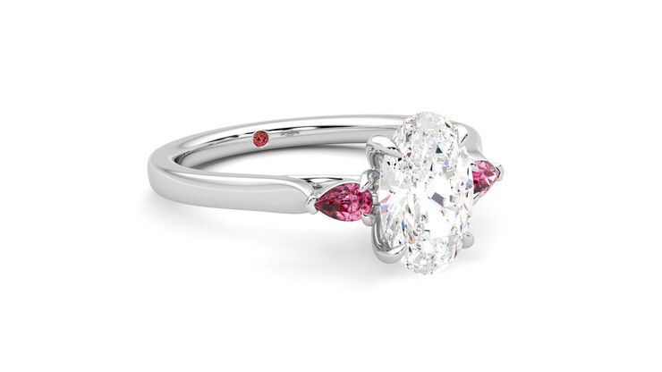 Taylor & Hart Faith Oval Engagement Ring 360 degree image 5