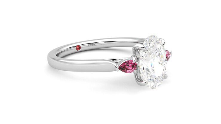 Taylor & Hart Faith Oval Engagement Ring 360 degree image 6