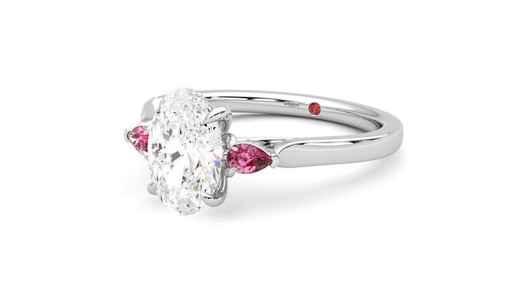 Taylor & Hart Faith Oval Engagement Ring 360 degree image 25