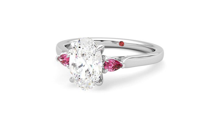 Taylor & Hart Faith Oval Engagement Ring 360 degree image 26