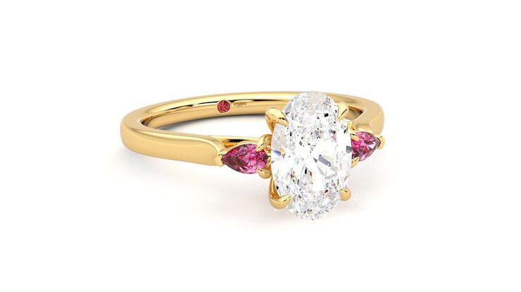 Taylor & Hart Faith Oval Engagement Ring 360 degree image 4