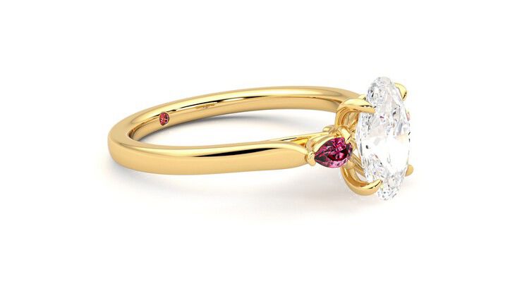 Taylor & Hart Faith Oval Engagement Ring 360 degree image 7