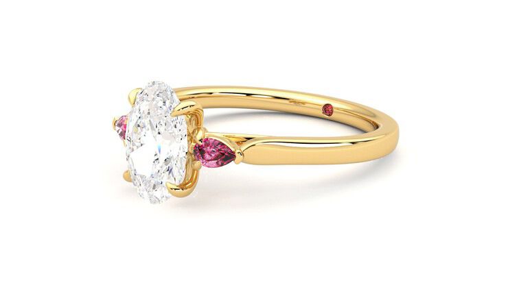 Taylor & Hart Faith Oval Engagement Ring 360 degree image 24