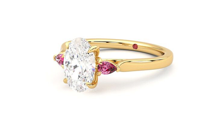 Taylor & Hart Faith Oval Engagement Ring 360 degree image 25