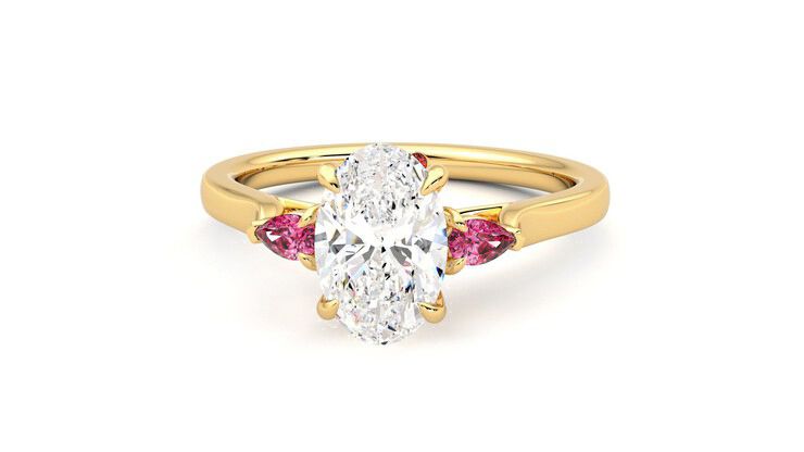 Taylor & Hart Faith Oval Engagement Ring 360 degree image 28