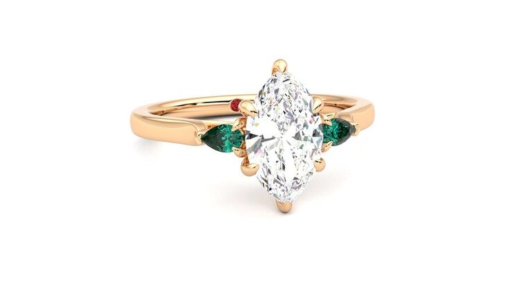 Taylor & Hart Faith Marquise Engagement Ring 360 degree image 3