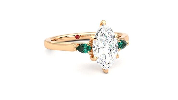 Taylor & Hart Faith Marquise Engagement Ring 360 degree image 4