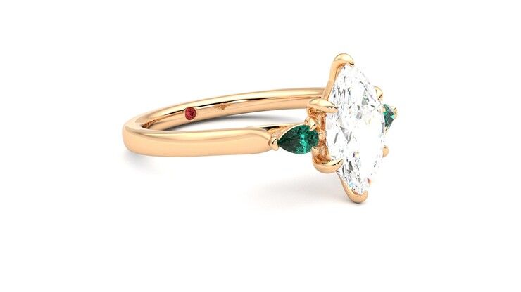 Taylor & Hart Faith Marquise Engagement Ring 360 degree image 6