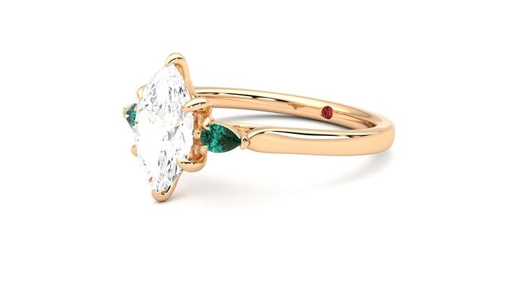 Taylor & Hart Faith Marquise Engagement Ring 360 degree image 24
