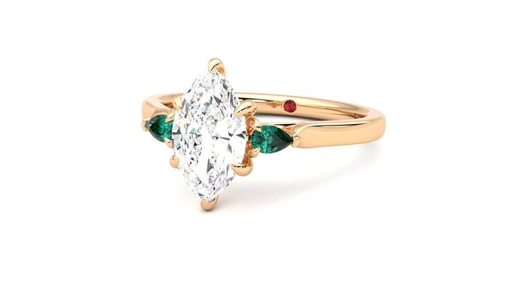 Taylor & Hart Faith Marquise Engagement Ring 360 degree image 26