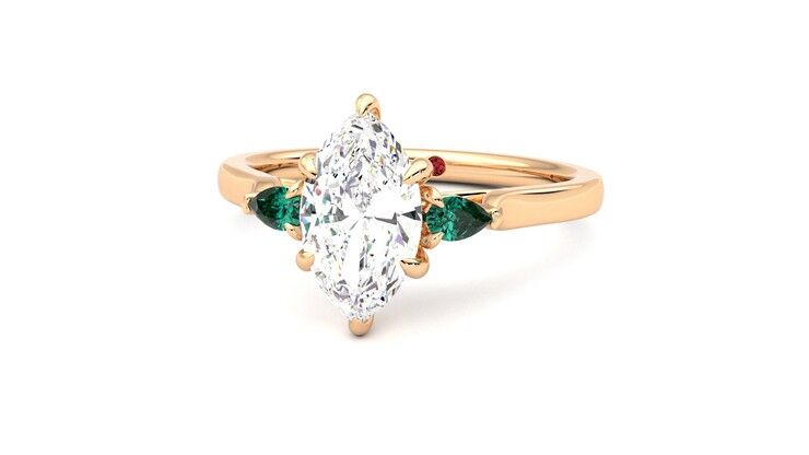 Taylor & Hart Faith Marquise Engagement Ring 360 degree image 27
