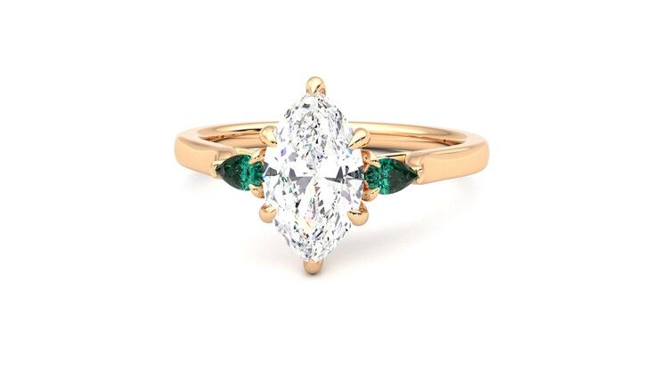 Taylor & Hart Faith Marquise Engagement Ring 360 degree image 28